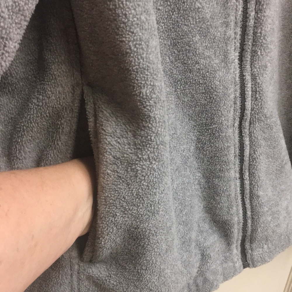 Mens Light Fleece Grey Zip Jacket - Picture 5 of 7